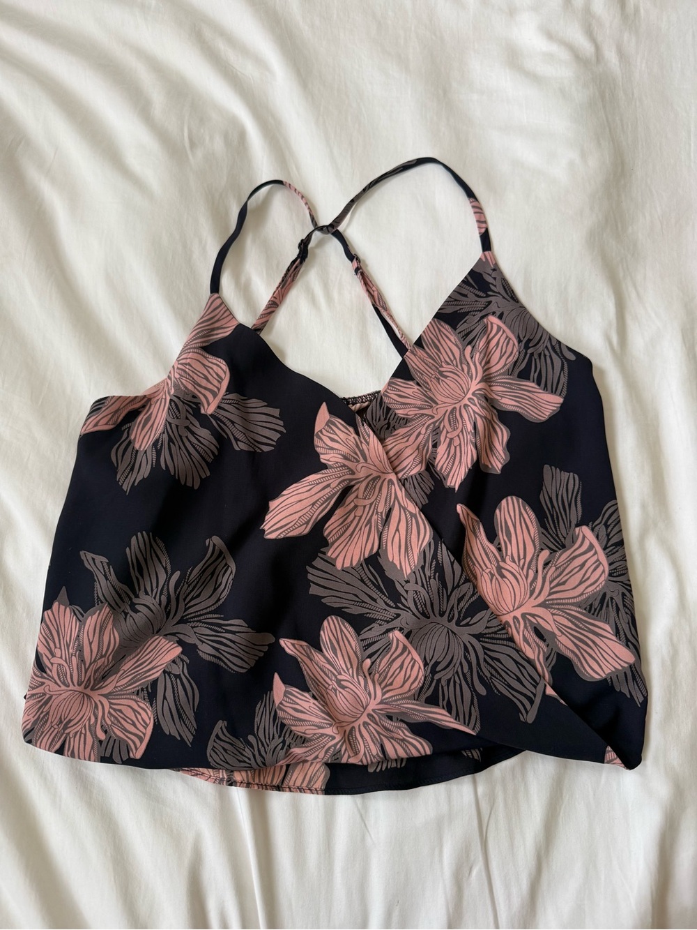 Forever 21 Navy Cami Top with Pink Floral Print